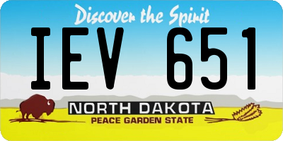 ND license plate IEV651