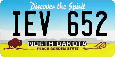 ND license plate IEV652