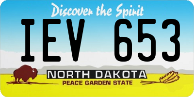 ND license plate IEV653