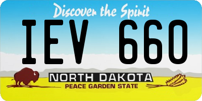 ND license plate IEV660