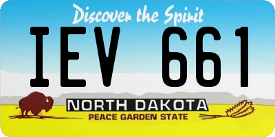 ND license plate IEV661