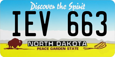 ND license plate IEV663