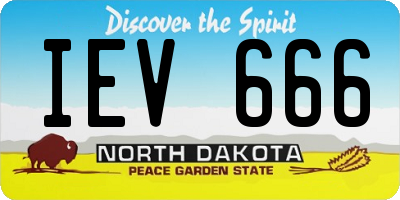 ND license plate IEV666