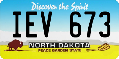 ND license plate IEV673