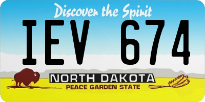 ND license plate IEV674