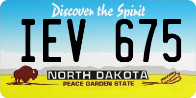ND license plate IEV675