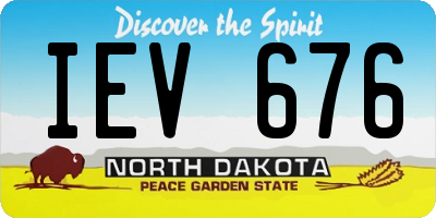 ND license plate IEV676