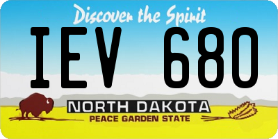 ND license plate IEV680
