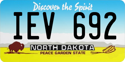 ND license plate IEV692