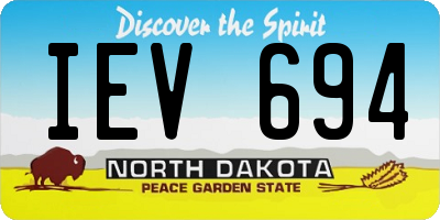 ND license plate IEV694