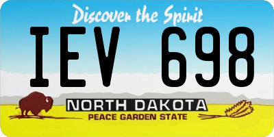 ND license plate IEV698