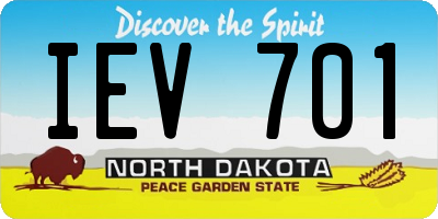ND license plate IEV701