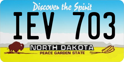 ND license plate IEV703