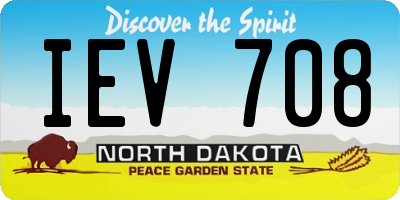 ND license plate IEV708