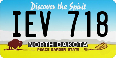 ND license plate IEV718