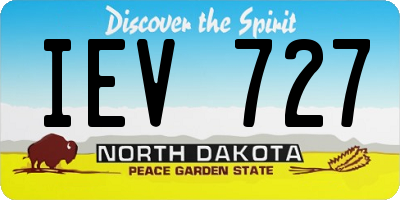ND license plate IEV727
