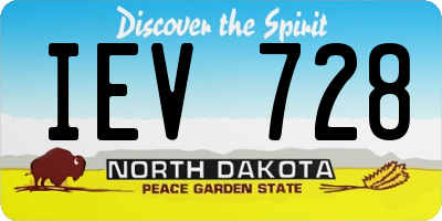 ND license plate IEV728