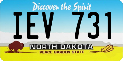 ND license plate IEV731