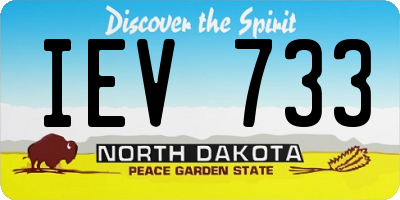 ND license plate IEV733
