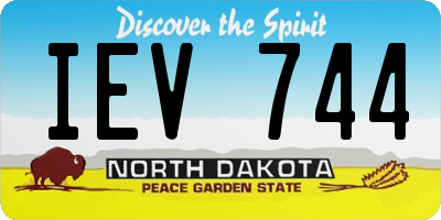ND license plate IEV744