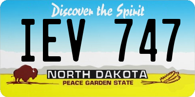 ND license plate IEV747