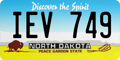 ND license plate IEV749