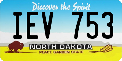 ND license plate IEV753