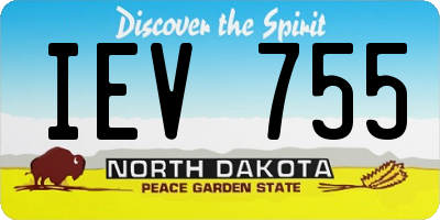 ND license plate IEV755