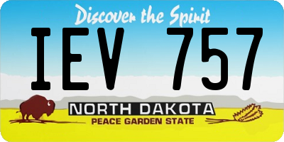 ND license plate IEV757
