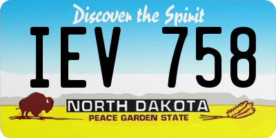 ND license plate IEV758