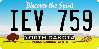 ND license plate IEV759