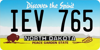 ND license plate IEV765