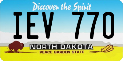 ND license plate IEV770
