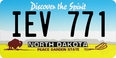 ND license plate IEV771