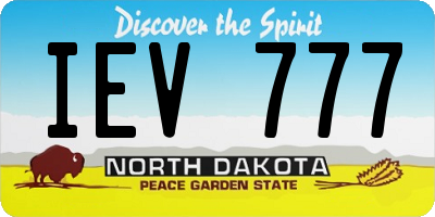 ND license plate IEV777