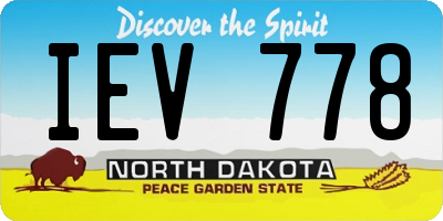 ND license plate IEV778