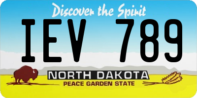 ND license plate IEV789