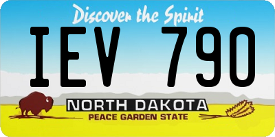 ND license plate IEV790