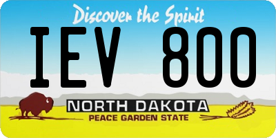 ND license plate IEV800