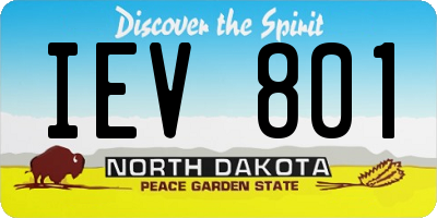 ND license plate IEV801