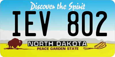 ND license plate IEV802