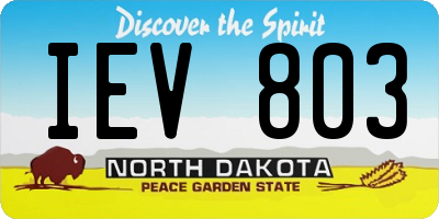 ND license plate IEV803