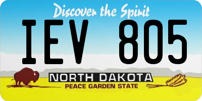 ND license plate IEV805