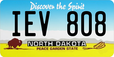 ND license plate IEV808