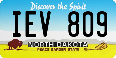 ND license plate IEV809