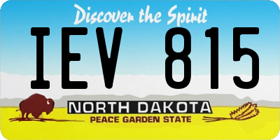 ND license plate IEV815