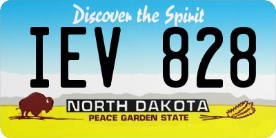 ND license plate IEV828