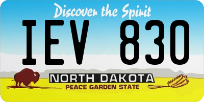 ND license plate IEV830
