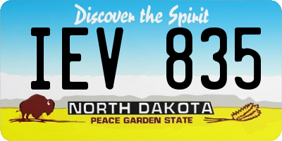 ND license plate IEV835