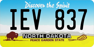 ND license plate IEV837
